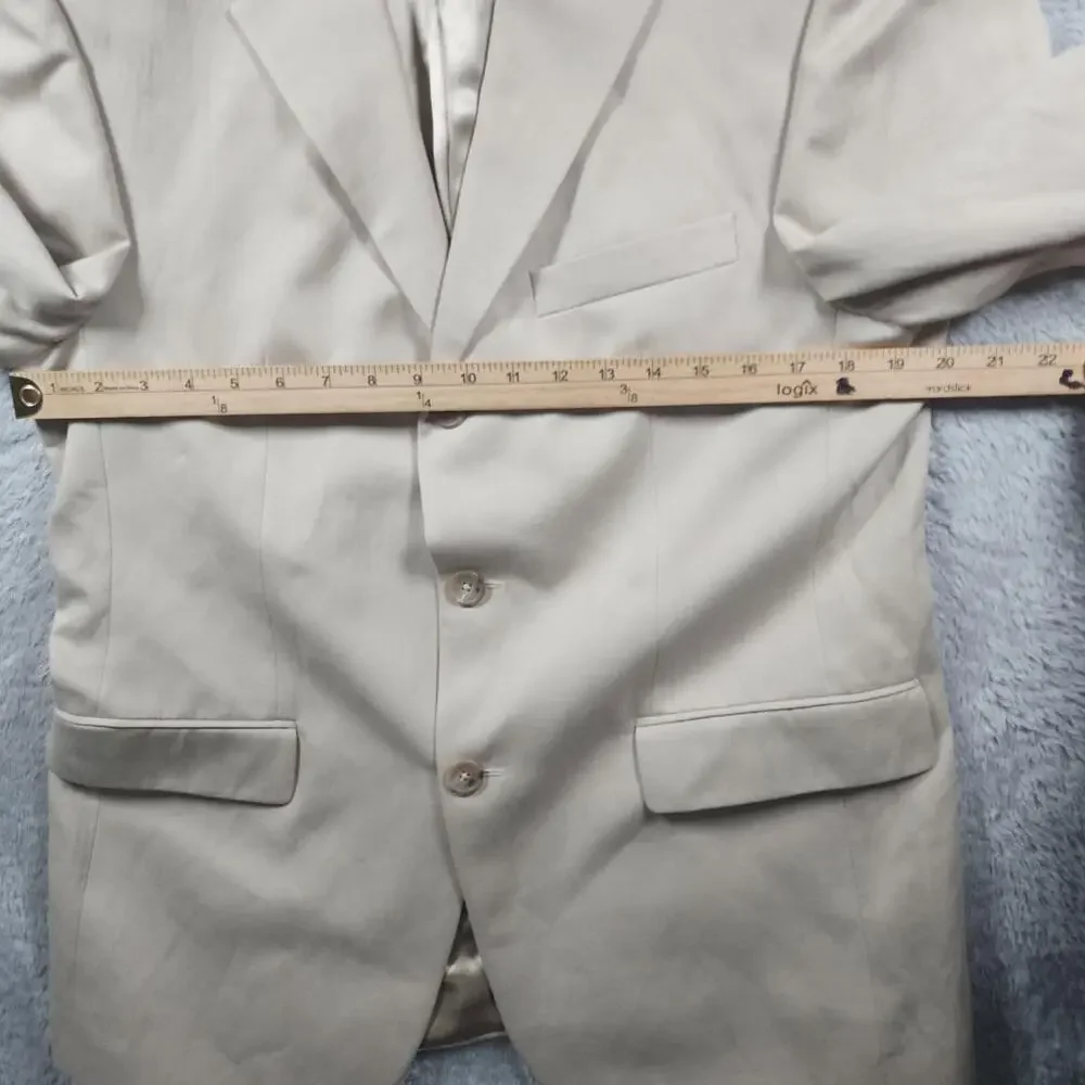 Banana Republic Blazer Mens 40S Beige Cotton Linen Sport Coat Jacket Made Turkey